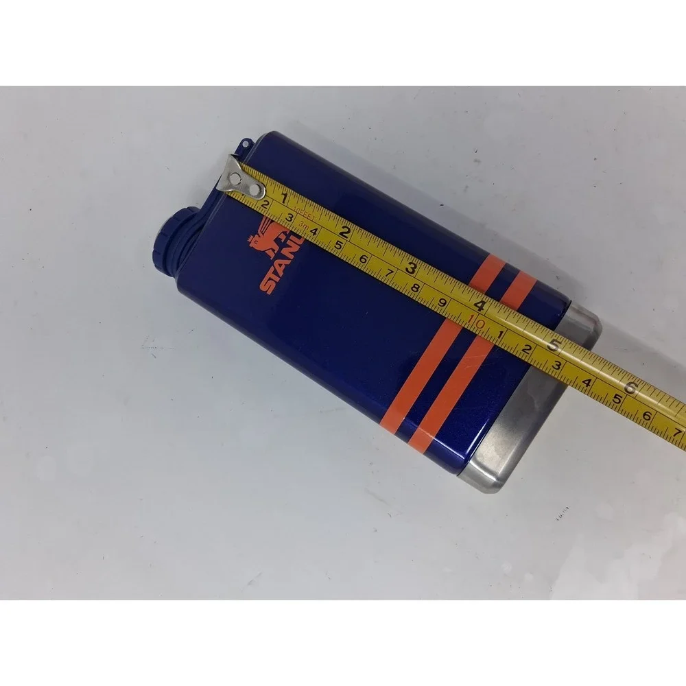 Stanley 8 oz Preparty Flask In Regal Blue Shimmer & Orange Acents Lightly Used J